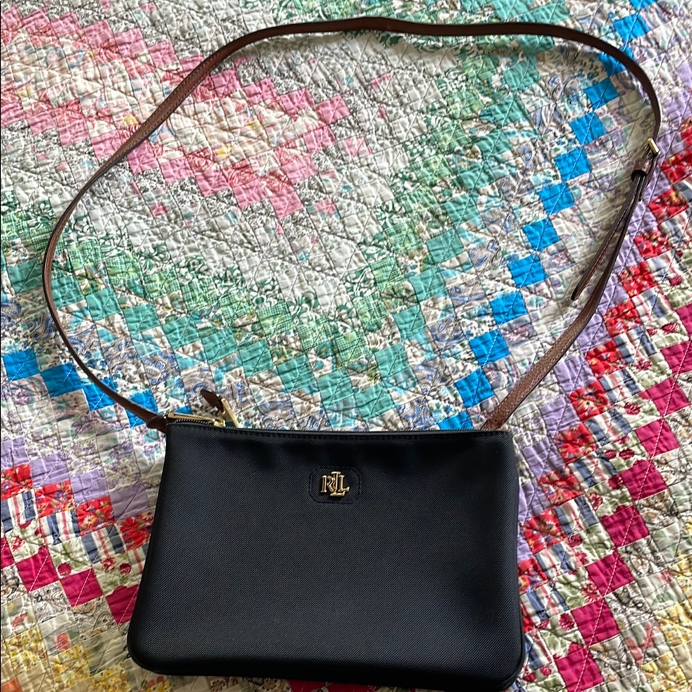Ralph Lauren Black Crossbody Bag with Minimalist Design